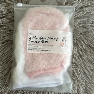 Microfibre Makeup Remover Mitts - Pink & White